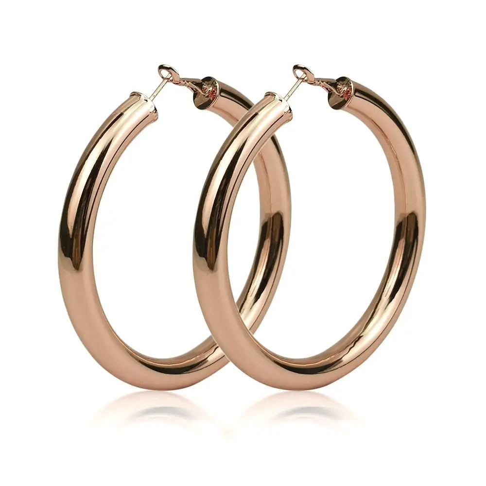 UKEN 2024 Punk Fashion 70mm Diameter Wide Big Hoop Earrings For Women Statement Earrings Brincos Jewelry Accessories Thick