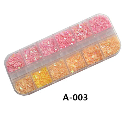 Sequins Holographic Holo Love Star Pink White Nail Body Art Glitter Box Sequin Nails Paillette Flakes Decoration Manicure Tools