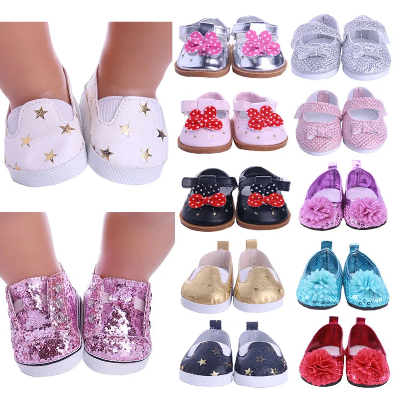 Doll Shoes Clothes Handmade Boots 7Cm Shoes For 18 Inch American&43Cm Baby New Born Doll Accessories For Generation Girl`Toy DIY