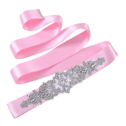 TOPQUEEN S26 Luxury Rhinestones Wedding Dresses Belt Women Crystal Applique Decoration Sparkly for Bride Waistband Bridal Sash