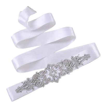 TOPQUEEN S26 Luxury Rhinestones Wedding Dresses Belt Women Crystal Applique Decoration Sparkly for Bride Waistband Bridal Sash