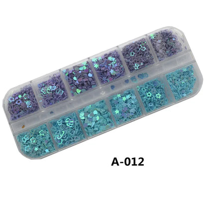 Sequins Holographic Holo Love Star Pink White Nail Body Art Glitter Box Sequin Nails Paillette Flakes Decoration Manicure Tools