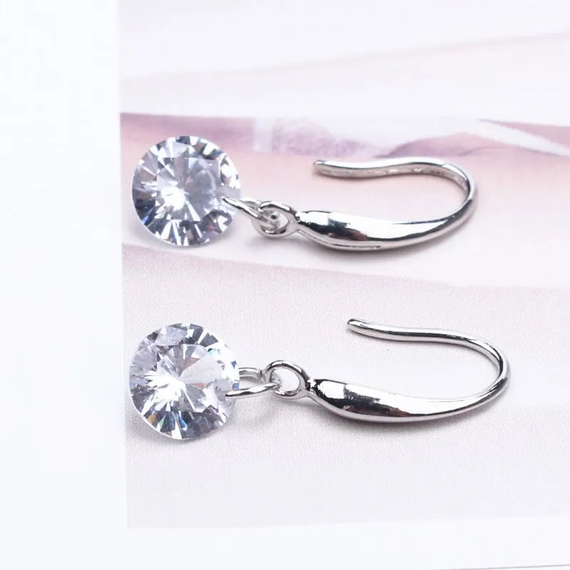 Hot Selling Lady Elegant Fashion Noble Zircon Crystal Dangle Drop Earrings For Women Jewelry Dainty Boucle Mujer Brincos