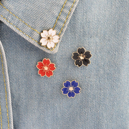 Multi color Sakura pins Flower pins Badges Brooches Hard enamel lapel pin Backpack Accessories Japanese flower Sakura jewelry