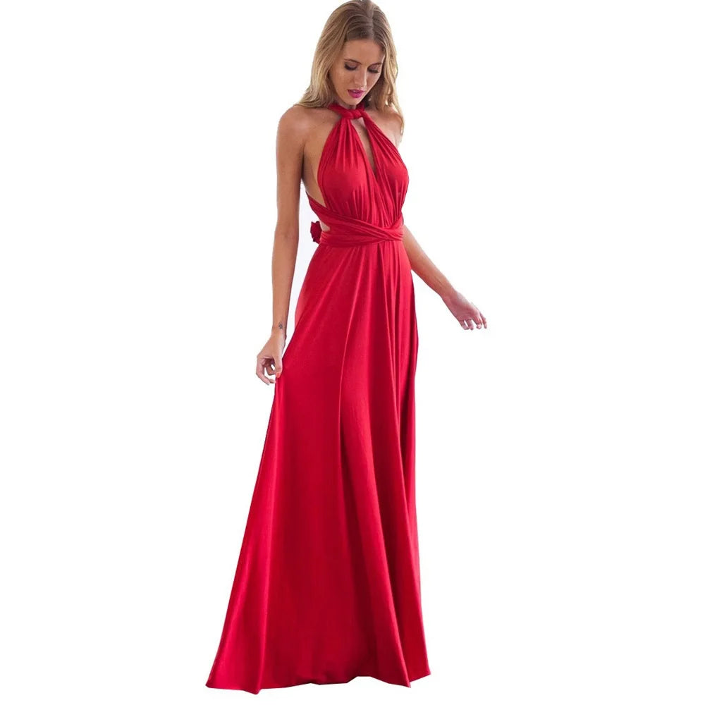 Sexy Women Multiway Wrap Convertible Boho Maxi Club Red Dress Bandage Long Dress Party Bridesmaids Infinity Robe Longue Femme