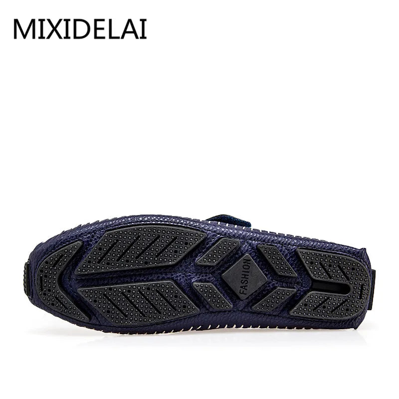 MIXIDELAI Fashion Moccasins For Men Loafers Summer Walking Breathable Casual Shoes Men Hook&loop Driving Boats Men Shoes Flats