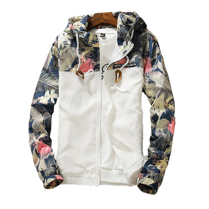 Women's Hooded Jackets 2024 Spring Autumn Floral Causal Windbreaker Women Basic Jackets Coats Zipper Lightweight Jackets Famale