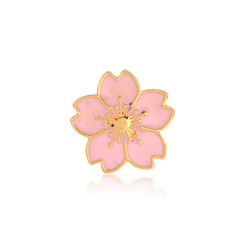 Multi color Sakura pins Flower pins Badges Brooches Hard enamel lapel pin Backpack Accessories Japanese flower Sakura jewelry