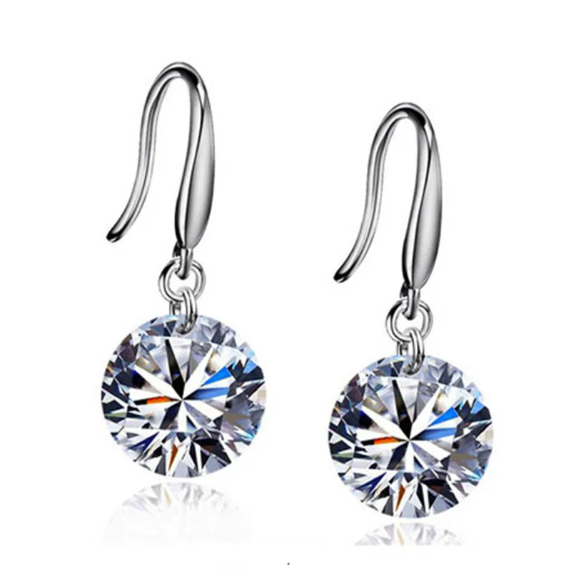 Hot Selling Lady Elegant Fashion Noble Zircon Crystal Dangle Drop Earrings For Women Jewelry Dainty Boucle Mujer Brincos