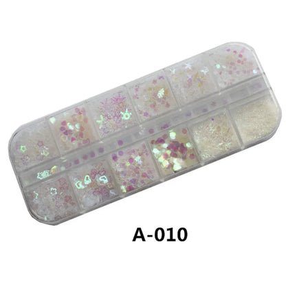 Sequins Holographic Holo Love Star Pink White Nail Body Art Glitter Box Sequin Nails Paillette Flakes Decoration Manicure Tools