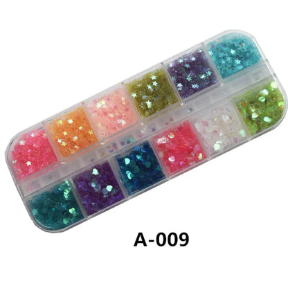 Sequins Holographic Holo Love Star Pink White Nail Body Art Glitter Box Sequin Nails Paillette Flakes Decoration Manicure Tools