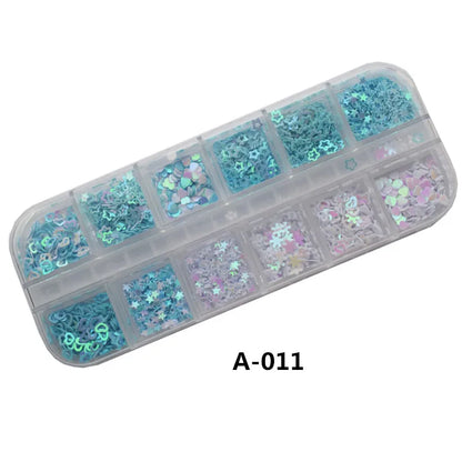 Sequins Holographic Holo Love Star Pink White Nail Body Art Glitter Box Sequin Nails Paillette Flakes Decoration Manicure Tools