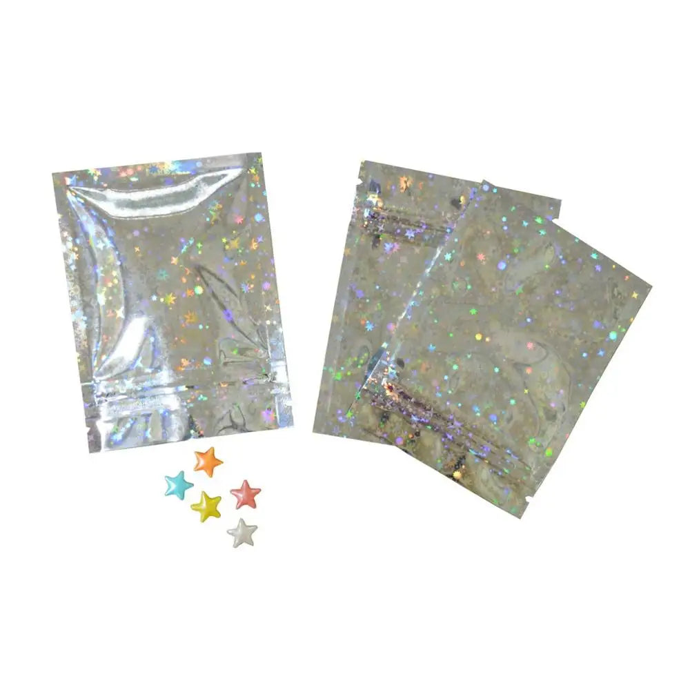 100 pcs Colorful Top Feed Foil Zip lock Bags Food Pouch,Mylar Aluminum Foil Bags,Tea Pouches,Food Storge Bag