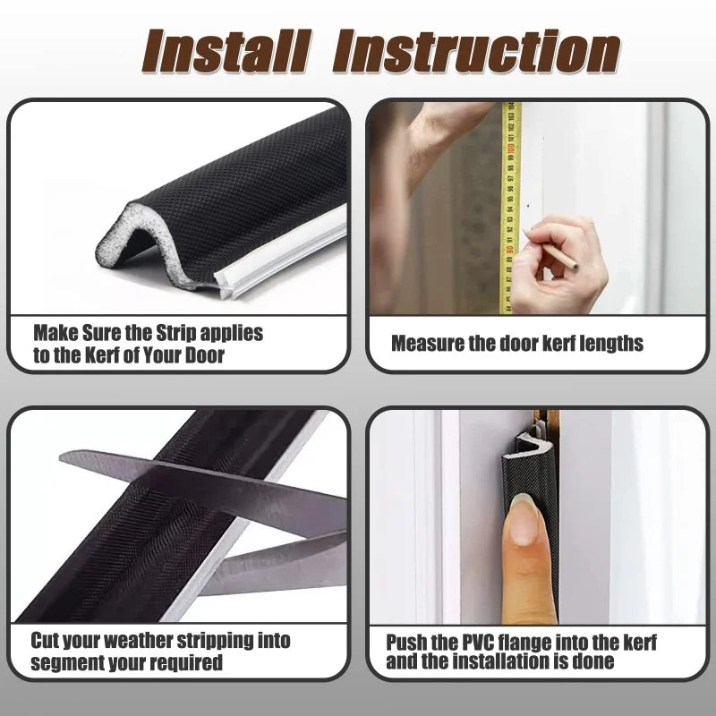 8M V-Shaped Q Foam Kerf Weather Stripping Door Seal Strip Door Frame weather stripping for Windows Card Slot Installation Seals