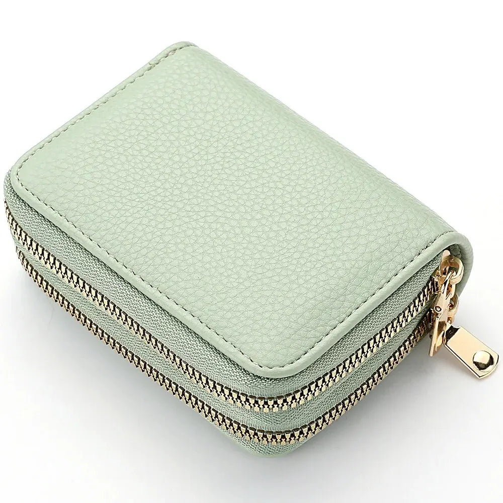 Women Zipper Short Style Purse Lychee Pattern Fashion Large Capacity Multi Card Slot Coin Purse With Zipper