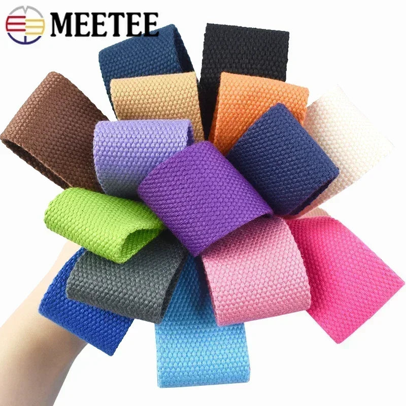 8M 20/25/32/38mm 2mm Thick Webbing Tapes Polyester Cotton Canvas Bag Webbings Ribbon for Backpack Strap Belt Band Garment Craft