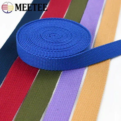 8M 20/25/32/38mm 2mm Thick Webbing Tapes Polyester Cotton Canvas Bag Webbings Ribbon for Backpack Strap Belt Band Garment Craft