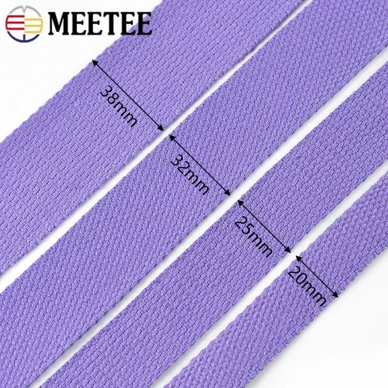 8M 20/25/32/38mm 2mm Thick Webbing Tapes Polyester Cotton Canvas Bag Webbings Ribbon for Backpack Strap Belt Band Garment Craft