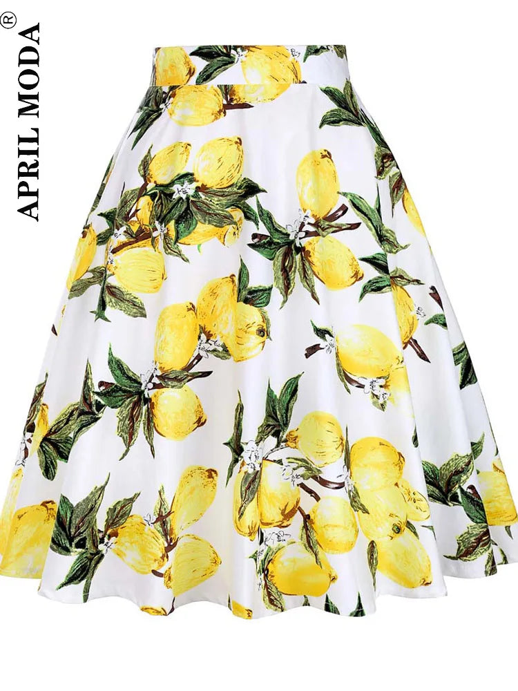 Women's Runway Cotton Retro Vintage Skirt Black Faldas High Waist A Line Rockabilly Jupe 50s Swing Umbrella Skirts Pin Up Skater