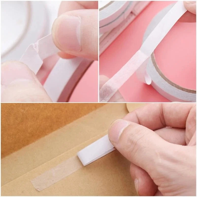 5 Rolls Double Sided Adhesive Tapes Home Office Supplies 8m Length Strong Adhesive Tape for Students Stationary DIY Craft Tools