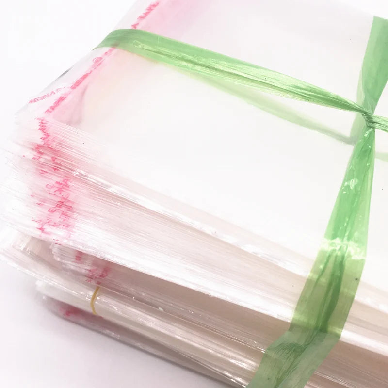 100pcs 5x7,6x9,7x11,8x13,9x16,10x18cm Resealable Poly Bag Transparent Opp Plastic Bags Self Adhesive Seal Jewellery Making Bag