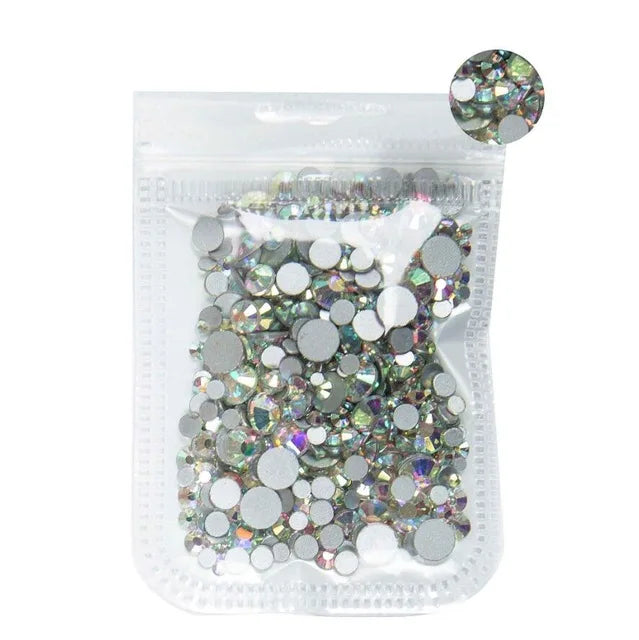 5Gram Mix Sizes Blue/Green/Pink/White Opal Nail Art Rhinestones Decoration,Glass Crystal flatback non hotfix Nail Rhinestones