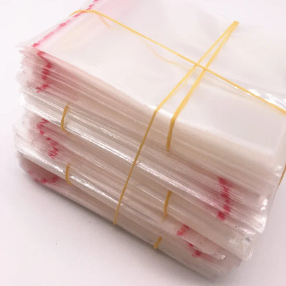 100pcs 5x7,6x9,7x11,8x13,9x16,10x18cm Resealable Poly Bag Transparent Opp Plastic Bags Self Adhesive Seal Jewellery Making Bag