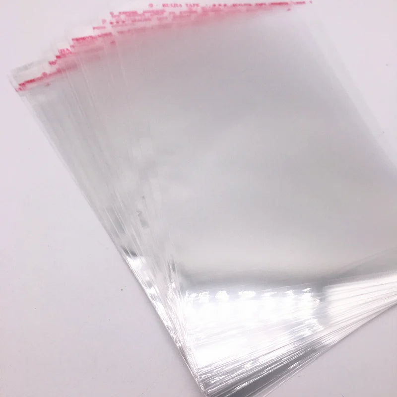 100pcs 5x7,6x9,7x11,8x13,9x16,10x18cm Resealable Poly Bag Transparent Opp Plastic Bags Self Adhesive Seal Jewellery Making Bag