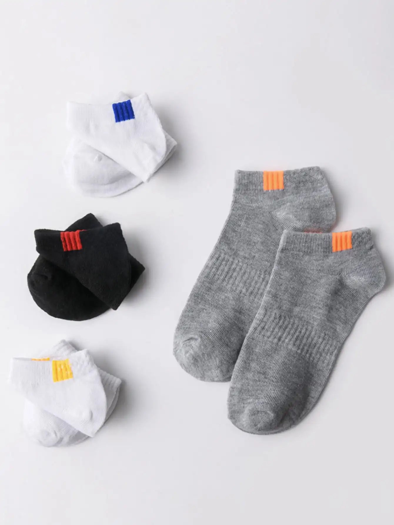 5 Pairs Fashionable Cloth Standard Boat Socks Spring And Summer Thin Style Mens Solid Color Socks Casual Sports Socks