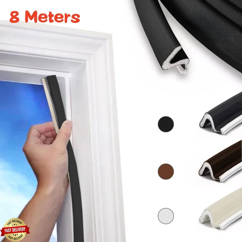 8M V-Shaped Q Foam Kerf Weather Stripping Door Seal Strip Door Frame weather stripping for Windows Card Slot Installation Seals